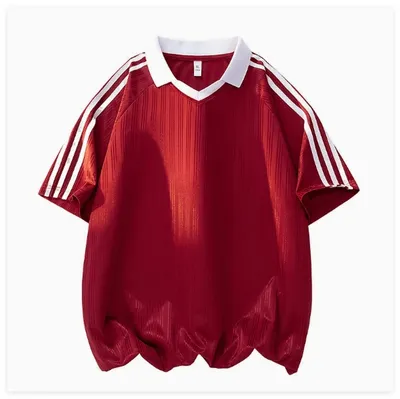 Summer Oversized Details Design Stripe T-Shirt Versatile Stylish American Campus Style Clothes