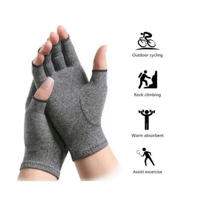 Multi-Size Universal Fit Washable Reusable Structure Bamboo Fiber Arthritis Compression Gloves for Hand Numbness Relief Use