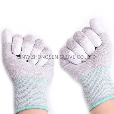 Best Quality Carbon Fiber Polyester Knitted PU ESD Gloves