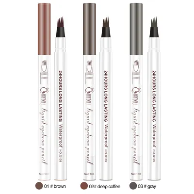 Multi Colors 4 Head Microblading Fork Natural Lasting Waterproof Liquid Eyebrow Pen
