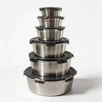 350ml-5500ml Meal Prep Box Food Grade 304 Stainless Steel Lunch Storage Box Leakproof Stackable Food Storage Container for Kitchen