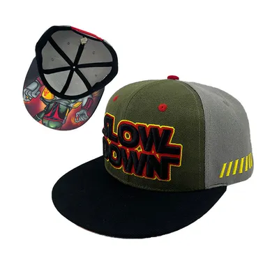 Wholesale Men 6 Panel Hats 3D Embroidery Hip-Hop Cap Custom Snapback Hat