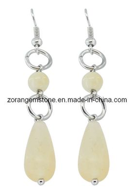 Silver White Agate Earring