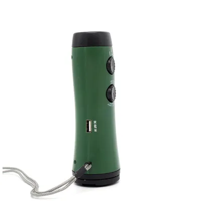 Portable Dual Band FM Am Radio Hand Crank USB Charging Multi-Functional Emergency LED Flashlight for Outdoor Camping