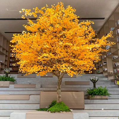 Artificial Plastic Ginkgo Tree Small Large Indoor/Outdoor Decor Environmentally