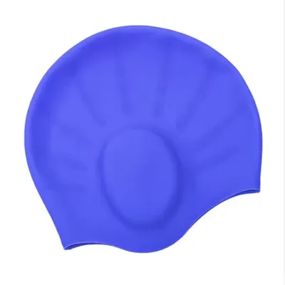 Manufacturers Swimming Pool Accessories 100% Silicone Leak Proof Ear Protection Waterproof Swimming Hat Cap for Black Hair