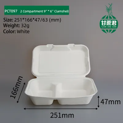Zhongxin Eco-Friendly Take-out to-Go Containers Heavy-Duty Biodegradable Unbleached Food Container