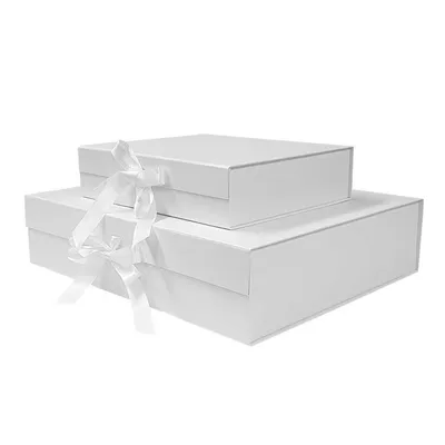 High Quality Packaging Magnetic Folding Paper Wedding Dress Gift Box with Ribbon