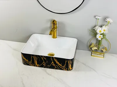 Elegant Modern Bathroom Sink with Stylish Faucet and Drain Wash Basin