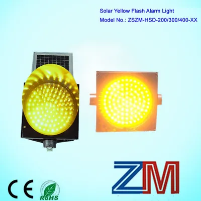 8 Inch Super Bright Solar Orange Traffic Flash Warning Light