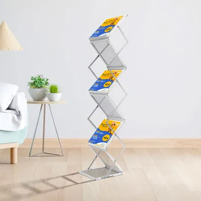 Literature Catalog Rack Foldable Magazine Brochure Display Rack Stand