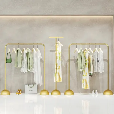 Modern Gold Garment Rack for Boutique Retail Shopfitting OEM