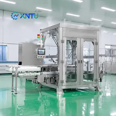 Automatic Delta Robot Case Packer Line with Carton Erecting for Food Trays