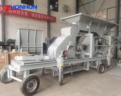 Mobile Hammer Crusher Double Rotor No Bottom Screen for Brick Raw Material