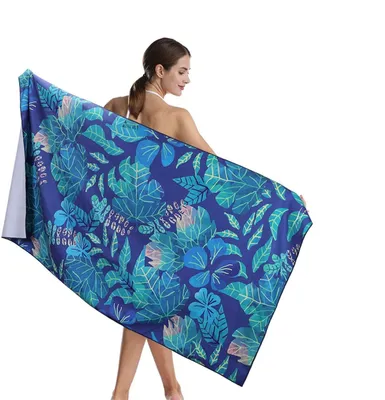 Large Customized Sand Free Sublimation Digital Print Beach Blanket Towel Blank Dry Fast Microfiber Swimming Towel