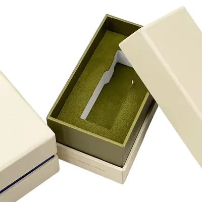 Reusable Custom Insert Design Two Piece Cardboard Gift Box with Lid Custom Empty Luxury Perfume Box for Skincare Serum