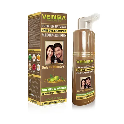 Tintes Para EL Cabello Veinira Black Dark Brown Hair Dye Shampoo Color Factory Supply OEM Private Label