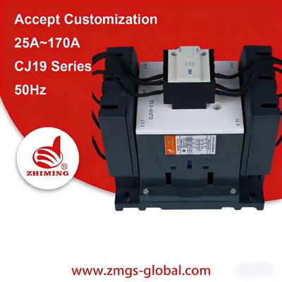 Zhiming Cj19 Power Capacitor Contactor Coil Voltage 220V/380VAC for Reactive Power Compensation