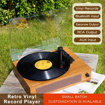 R108A Vinyl Disc Record Player Bluetooth Vinyl Turntable Stereo Record Players