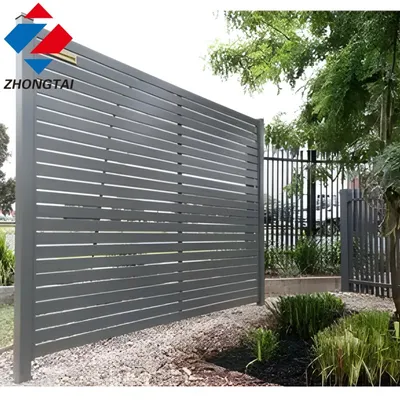 Powder Coated Weatherproof Patio Aluminum Alloy Privacy Slat Fence