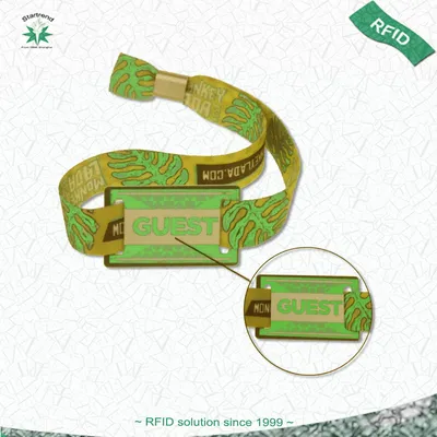Woven NFC RFID Wristband with Mini Plastic PVC RFID Tag Card (A006)