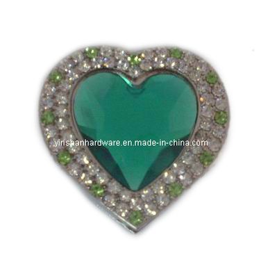 Fashion Alloy and Crystal Bag Hook in Heart Shape (XB-018)