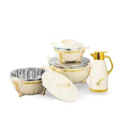 Stylish 4PCS Food Warmer Set Lunch Box Casserole Hot Pot Container