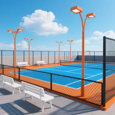 Excellent Shock Absorption Performance, Good Elasticity, Anti-Slip, Anti-Toppling, Anti-Stain, Easy to Clean, Environmentally Friendly Slurry Tennis Court