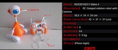 RC Oxeyed Eidolon Robot with Camera (1503)