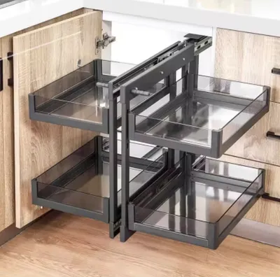 Modern Full Pull out Small Monster Kitchen Magic Corner Basket Cabinet