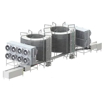 Advanced Double Spiral IQF Freezer for Seafood Processing