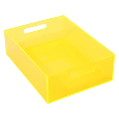 Neon Yellow Kitchen Pantry Organizer Acrylic Storage Container Box with Handles