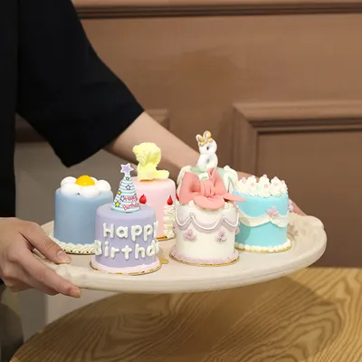 Simulation Mini Cake Cute Lifelike Bread Kitchen Room Decoration Photography Baking Ornaments Props Clay Artificial Food