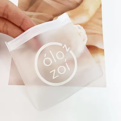 Custom Logo Earring Necklace PVC Packaging Bags Transparent/Frosted Ziplock Bag Jewelry Pouch with Logo