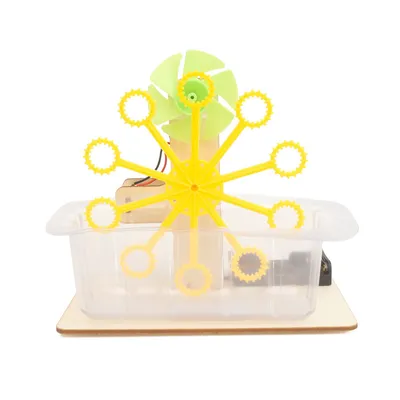 Bubble Blowing Machine Kit Children DIY Stem Creative Scientific Programming Technology Learning Wooden Steam Educational Toy