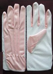 Custom Fashion White Red Long Finger Gloves with Elastic Customized