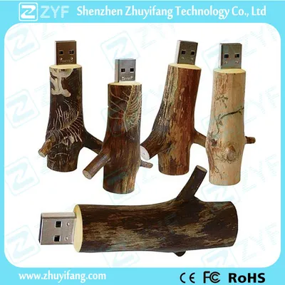 Environmental Natural Maple Wood Branch USB Pen Drive (ZYF1355)