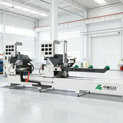 High Precision Aluminum Profile Double Head Cutting Saw CNC Window Door Fabricating Machine