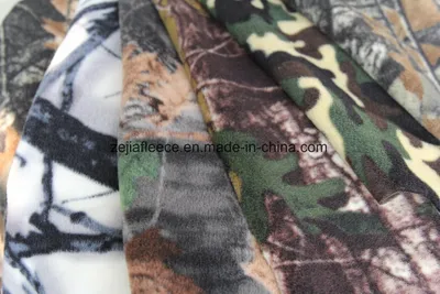 Camouflage Forest Polar Fleece Fabric with Cutting