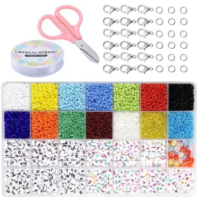 Crystal Glass Seed Bead Kit for DIY Bracelet Making