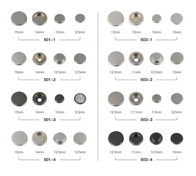 New Style High Quality Classic 15mm Button Accessories Custom Logo Metal Snap Button for Cloth and Garment