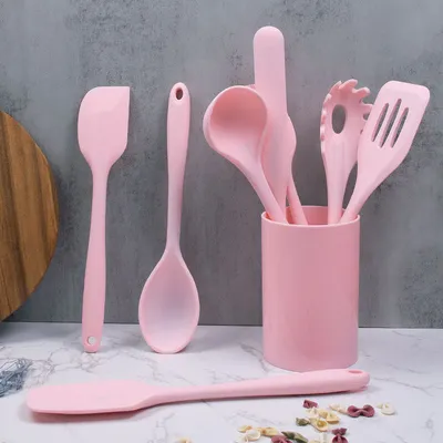 Wooden Handle Silicone Kitchenware Cooking Utensils 12-Piece Set Silicon Kitchenware