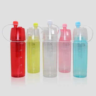Drink Spray Water Bottles/Plastic Drinking Water Promotion Factory/Sports Water Bottle with Spray