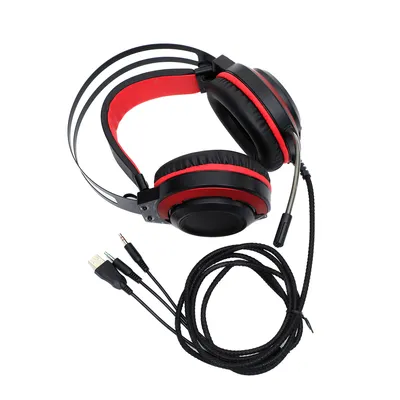 V7.1 High Quality Professional USB Microphone and Earphone Wired Gaming Headphone Dazzling Lighting Breathable Earmuffs Headset