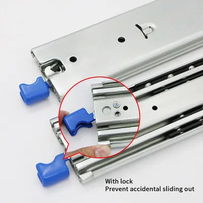 Powder Coated Safety Channel Telescopic Drawer Slides Self-Closing Channel Furniture Drawer Slides