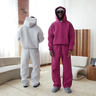 Custom Blank Football Sportswear Heavyweight Sweatsuit Suits Sports Set Tracksuit Men