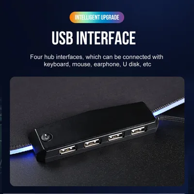 Custom 4USB Large Size RGB Game Mouse Pad with Waterproof Fabric