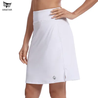 High Waisted Athletic Golf Skort Skirt with Shorts Pockets