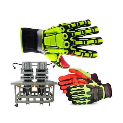 Safe Work TPR PVC Patch Hand High Protective Insulated Cotton Anti-Impact Safety Leather Oilfield Impact Gloves Making Machine