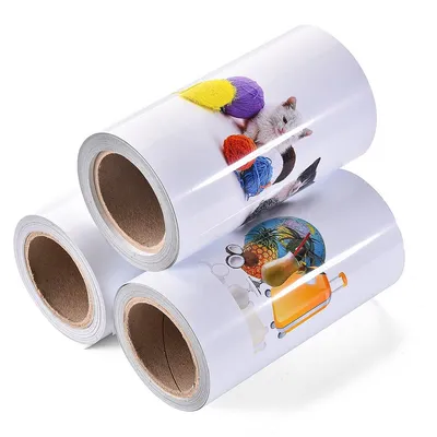 Self Adhesive Glossy White Pet Film Sticker Label Materials